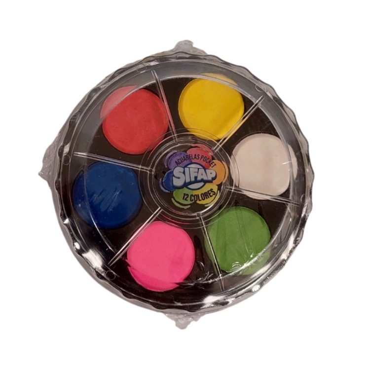 Acuarela Sifap Pocket 12 Colores Art.906105